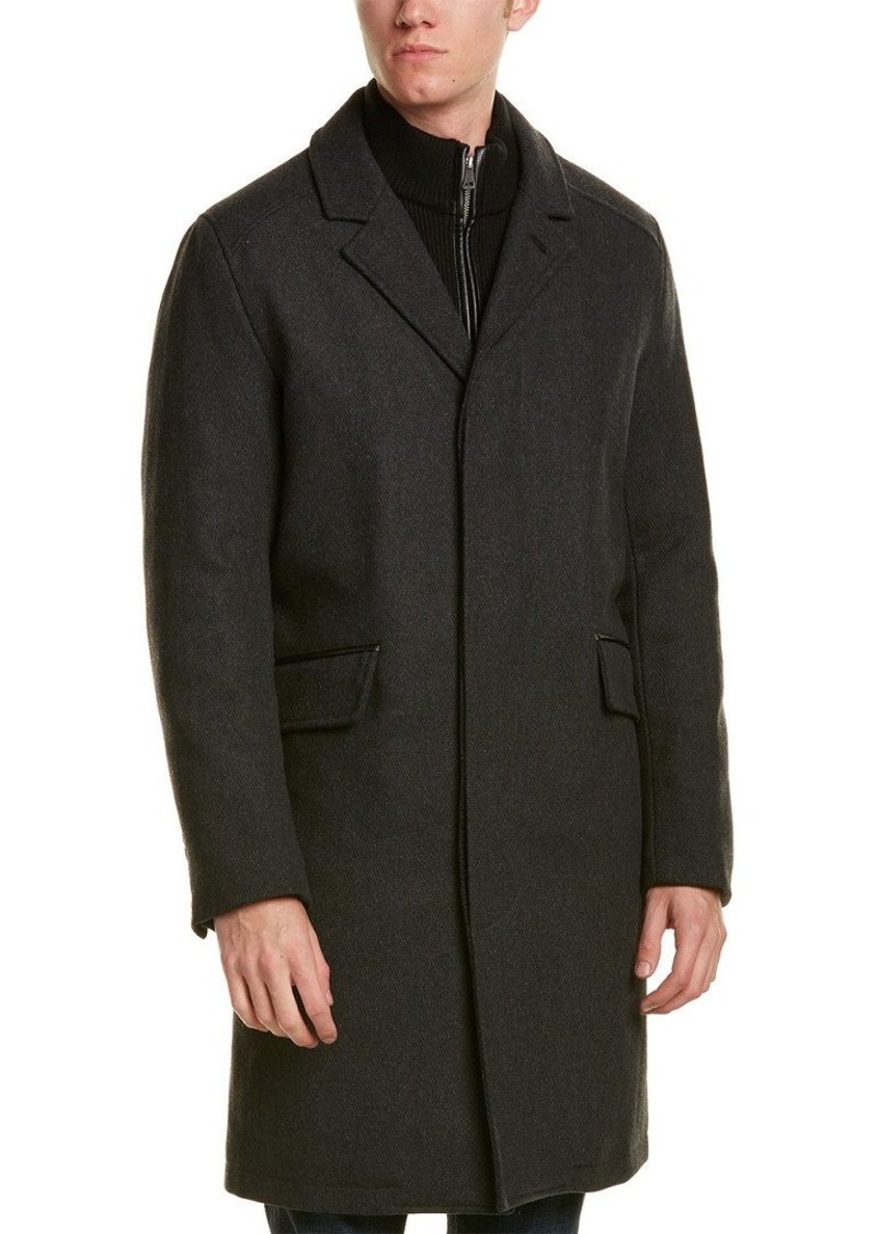 Cole Haan Signature Mens Classic Topper Jacket With Knit Bib Wool Coats   US