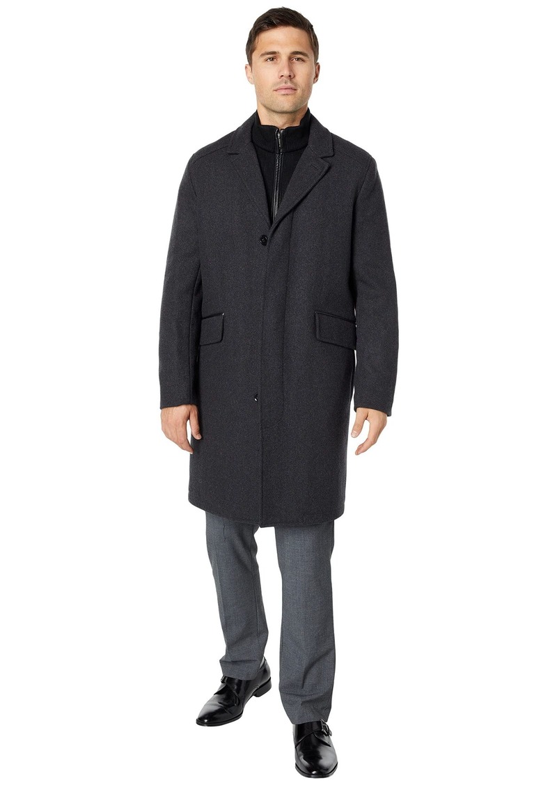 Cole Haan Signature Mens Classic Topper Jacket With Knit Bib Wool Coats   US