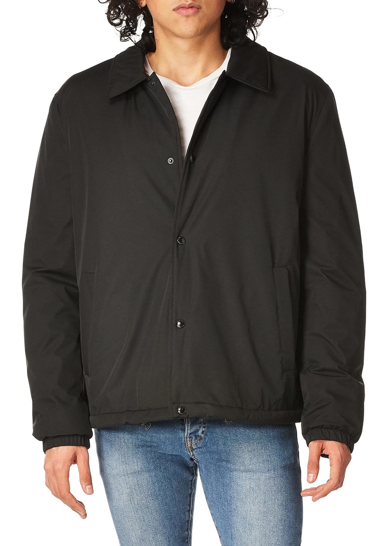 Cole Haan Signature Men's Coach Jacket with Faux Sherpa Lining black