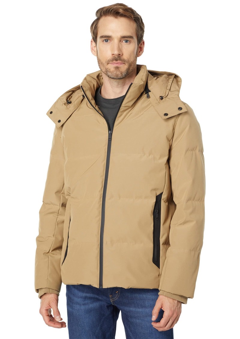 Cole Haan Signature Men's Short Down Jacket with Hood khaki