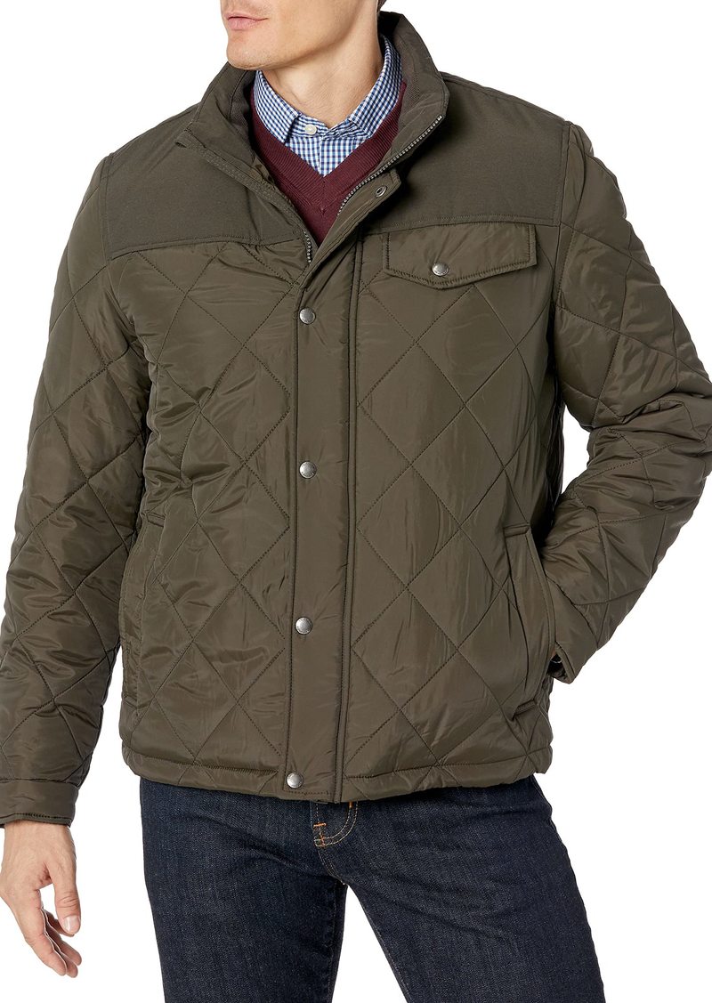 Cole Haan Signature Men's Tonal Mixed Media Diamond Quilted Jacket