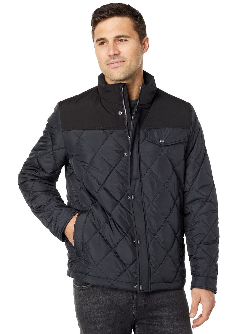 Cole Haan Signature Men's Tonal Mixed Media Diamond Quilted Jacket