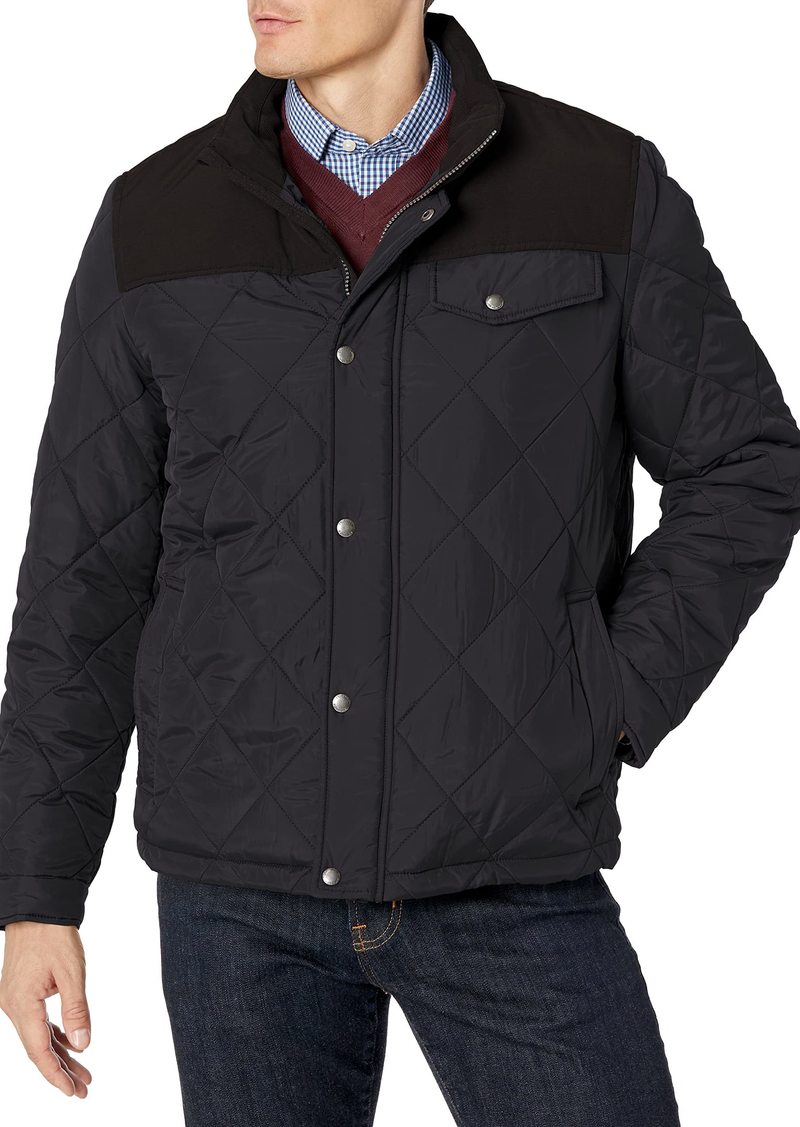 Cole Haan Signature Men's Tonal Mixed Media Diamond Quilted Jacket