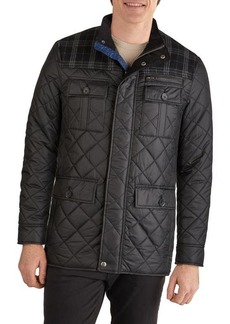 Cole Haan Signature Mixed Media Quilted Jacket in Black at Nordstrom