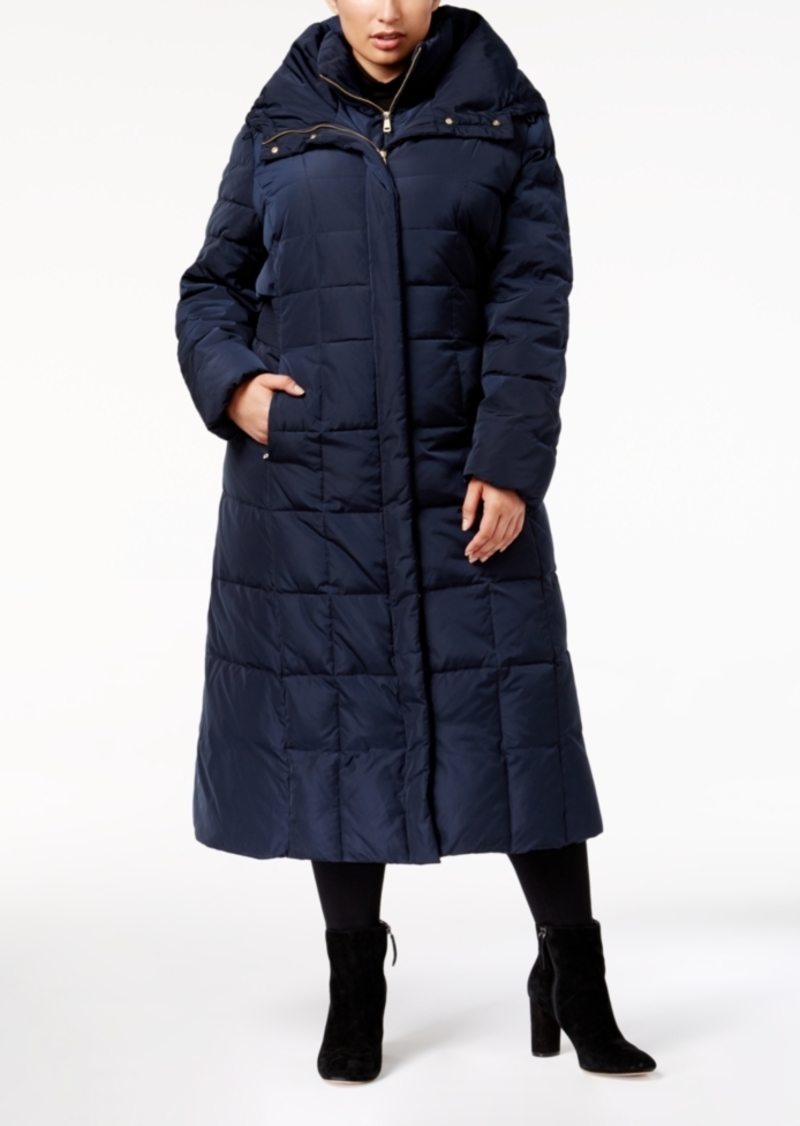 cole haan signature hooded down maxi puffer coat