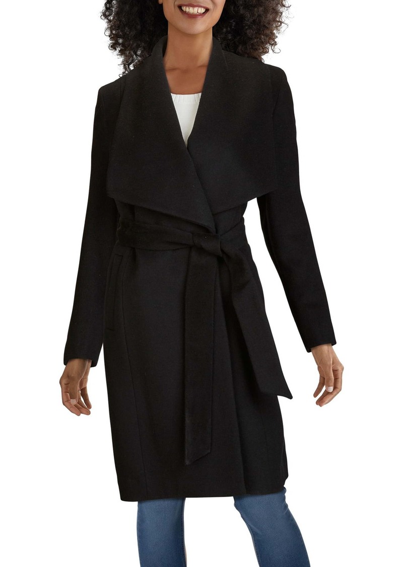 cole haan slick wool wrap coat