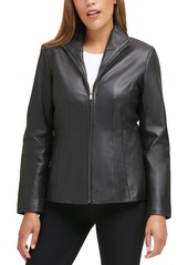 Cole Haan Wing Collar Leather Jacket in Cream at Nordstrom Rack