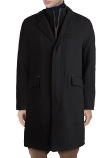 Cole Haan Signature Wool Blend Twill Topcoat in Black at Nordstrom