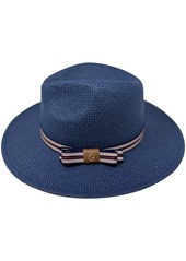 Cole Haan Straw Fedora Hat - Evening Blue