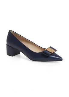 Cole Haan Tali Modern Waterproof Bow Pump in Marine Blue Leather at Nordstrom