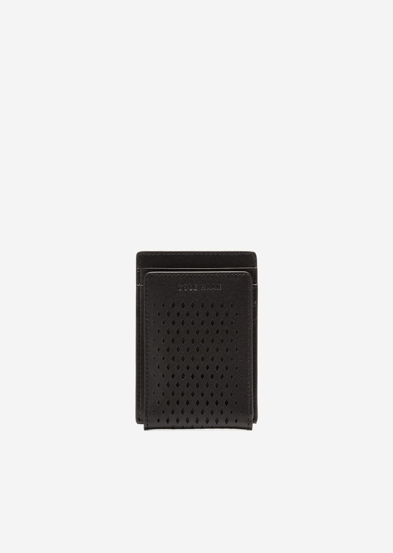 Cole Haan Washington Perforated Card Case - Black Size OSFA