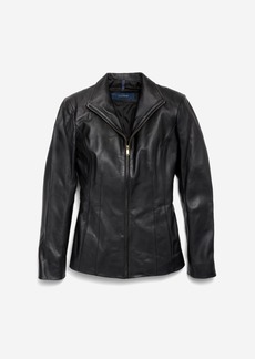 Cole Haan Wing Collar Leather Jacket - Black Size XS