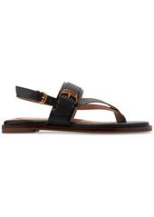 Cole Haan Women's Anica Lux Buckle Flat Sandals - Pecan Leather