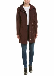 Cole Haan womens Packable Hooded Jacket With Bow Raincoat   US