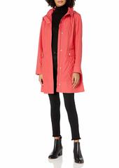 Cole Haan Women's Packable Hooded Rain Jacket with Bow