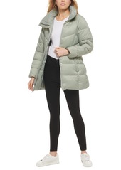 Cole Haan Women's Belted Pillow-Collar Puffer Coat - Black