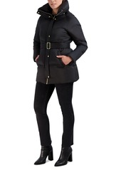 Cole Haan Women's Belted Pillow-Collar Puffer Coat - Black