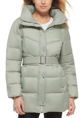 Cole Haan Women's Belted Pillow-Collar Puffer Coat - Sage