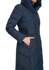 Cole Haan Women's Bibbed Hooded Puffer Coat - Navy