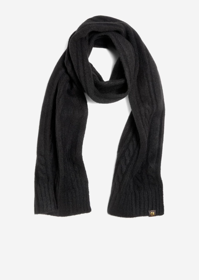 Cole Haan Women's Cable Knit Scarf - Black Size OSFA