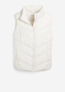 Cole Haan Women's Chevron Polyfill Zip Front Vest - White Size Large