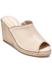 Cole Haan Women's Cloudfeel Southcrest Espadrille Mule Wedge Sandals - Ivory Leather