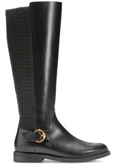 Cole Haan Women's Clover Stretch Side-Buckle Riding Boots - Black Leather