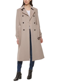 Cole Haan Women's Double-Breasted Belted Wool Blend Trench Coat - Stone