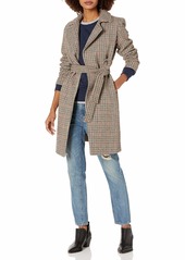 Cole Haan Women's Double Breasted Wool Coat me Lt I Houndstooth