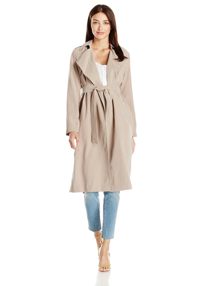 cole haan drapey belted trench coat