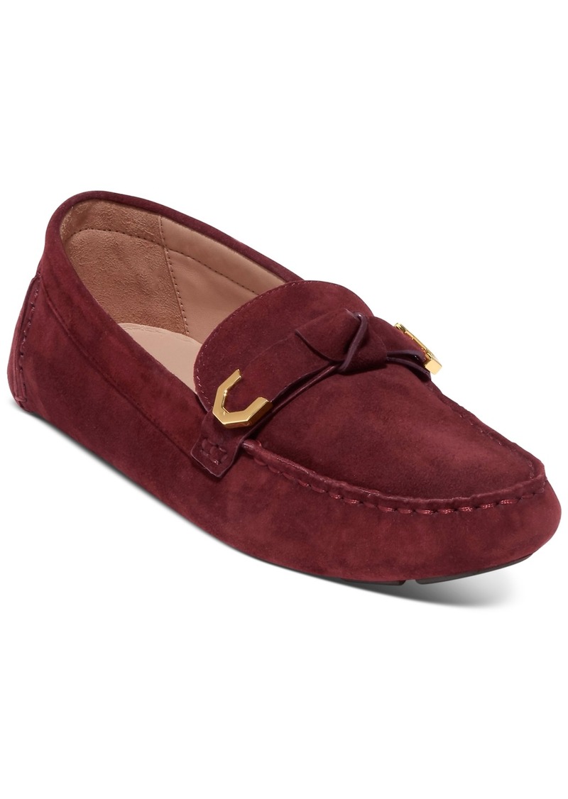 Cole Haan Women's Evelyn Bow Driver Loafers - Bloodstone Suede