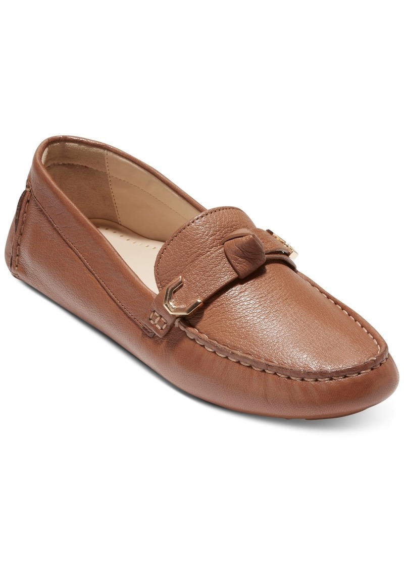 Cole Haan Women's Evelyn Bow Driver Loafers - Pecan Leather