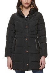 Cole Haan Women's Faux-Fur Collar Down Puffer Coat - Black