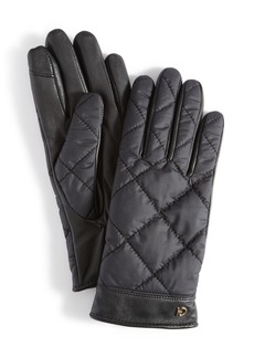 Cole Haan Women's Faux-Fur-Lined Quilted Puffer Gloves - Caviar