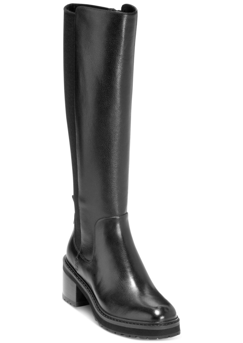 Cole Haan Women's Gema Lug Tall Boots - Black Leather