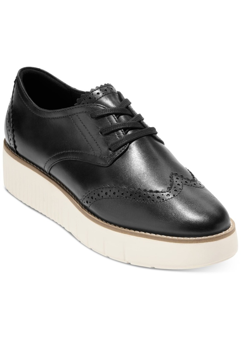 Cole Haan Women's Grand City Platform Oxford Flats - Black, Ivory