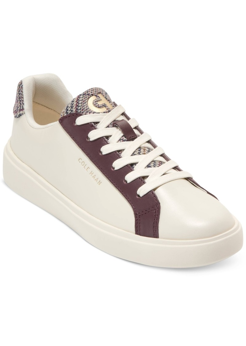 Cole Haan Women's Grand Crosscourt Daily Lace-Up Low-Top Sneakers - Ivory, Plaid