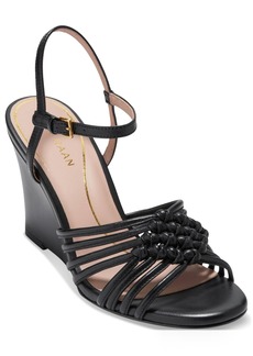 Cole Haan Women's Jitney Knot Wedge Sandals - Black Leather