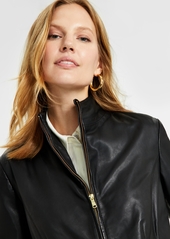 Cole Haan Womens Leather Coat - Hazelnut