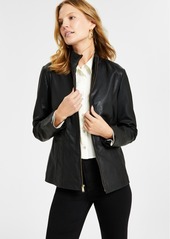 Cole Haan Womens Leather Coat - Chianti