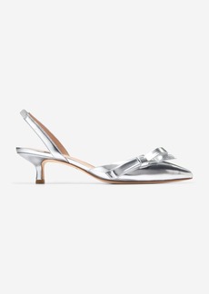 Cole Haan Women's Noella Bow Sling Pumps - Silver Size 9.5