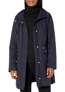 Cole Haan Women's Packable rain Jacket indigo
