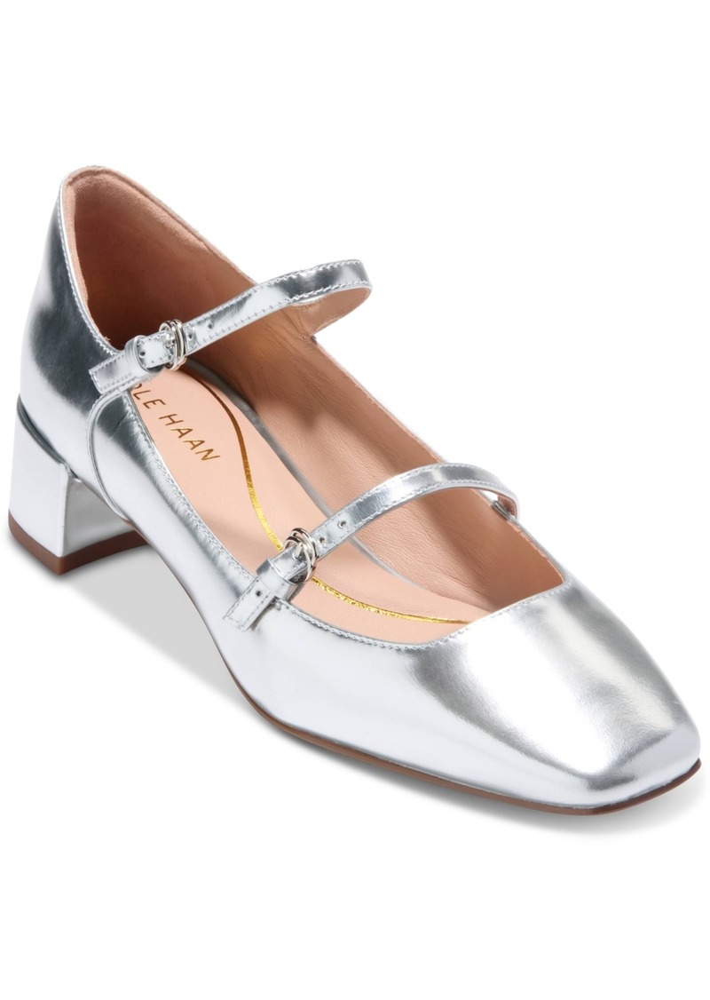 Cole Haan Women's Paxton Buckled Mary Jane Pumps - Silver Specchio