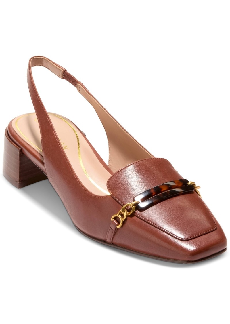 Cole Haan Women's Penley Slingback Pumps - Dark Cuoio Leather