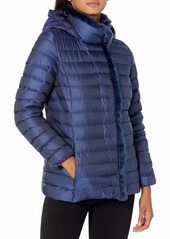 Cole Haan Women's Quilted Iridescent Down Coat with Faux Fur Details