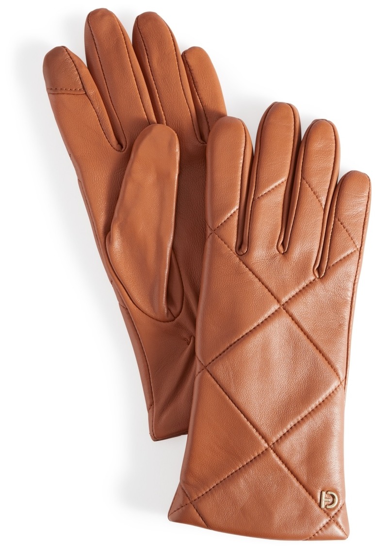 Cole Haan Women's Quilted Leather Gloves - British Tan