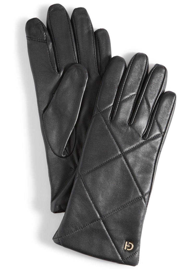 Cole Haan Women's Quilted Leather Gloves - Black