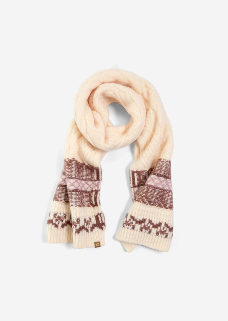 Cole Haan Women's Reverse Fairisle Scarf - Beige Size OSFA