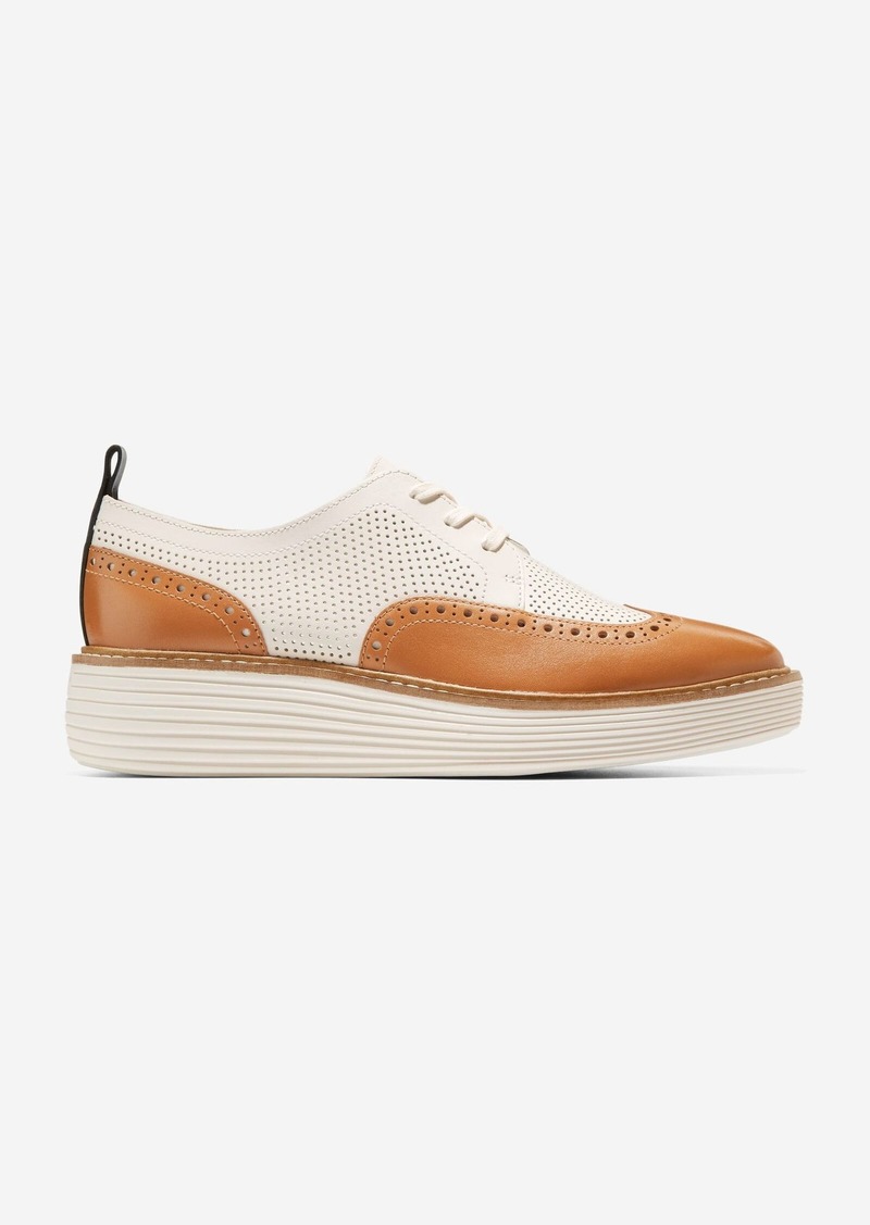 Cole Haan Women's Øriginal Grand Platform Wingtip Oxford Shoes - Brown Size 11