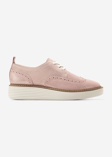 Cole Haan Women's Øriginal Grand Platform Wingtip Oxford Shoes - Pink Size 6.5